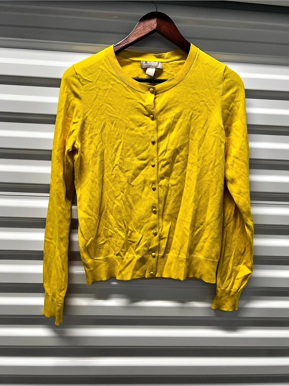 Banana Republic Yellow Button-Front Cardigan Size Medium